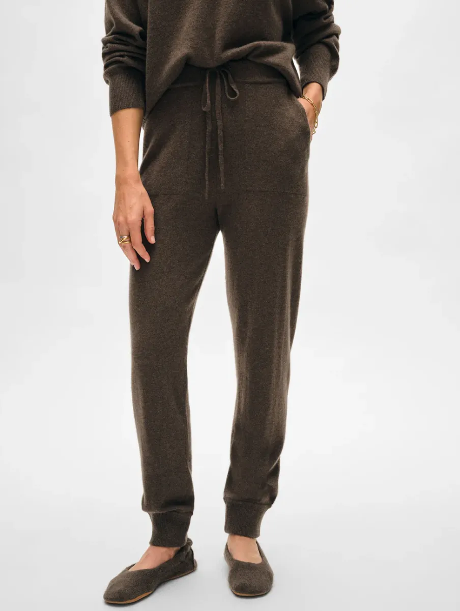 Outlet White + Warren cashmere jogger RussetBrown