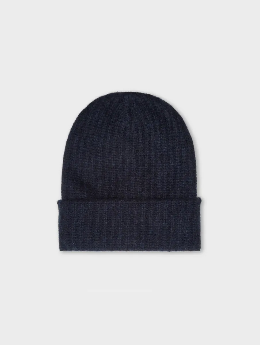 Hot White + Warren cashmere luxe beanie DeepNavy