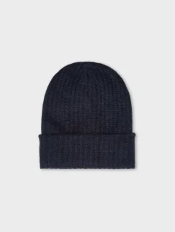New White + Warren cashmere luxe beanie DeepNavy