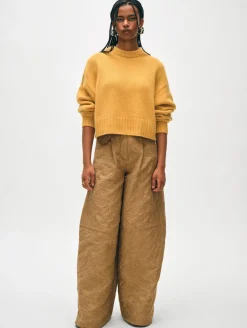 New White + Warren cashmere luxe crewneck Goldenrod