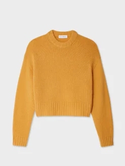 New White + Warren cashmere luxe crewneck Goldenrod