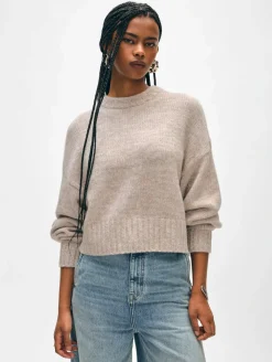 Clearance White + Warren cashmere luxe crewneck NeutralMarl
