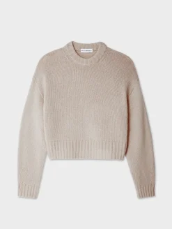 Clearance White + Warren cashmere luxe crewneck NeutralMarl