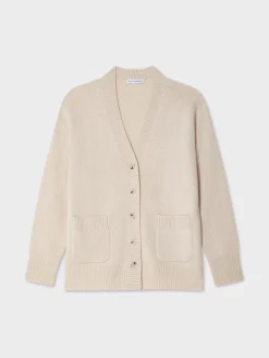 Discount White + Warren cashmere luxe pocket cardigan NaturalHeather