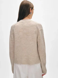 Online White + Warren cashmere marled open cardigan SandwispCombo