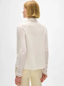 Clearance White + Warren cashmere mini trapeze cardigan SoftWhite