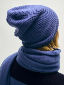 Sale White + Warren cashmere plush rib beanie BlueDusk