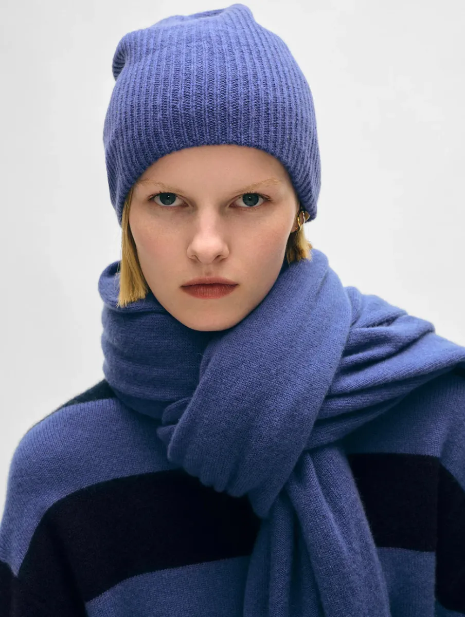 Sale White + Warren cashmere plush rib beanie BlueDusk