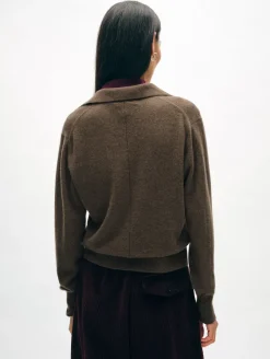 Sale White + Warren cashmere polo RussetBrown