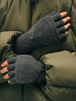 Best White + Warren cashmere pop top glove GraphiteHeather