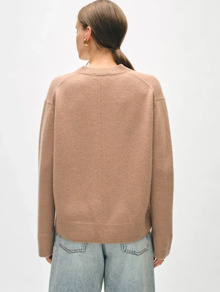 Best White + Warren cashmere relaxed v neck TrueCamel