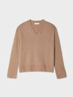 Best White + Warren cashmere relaxed v neck TrueCamel