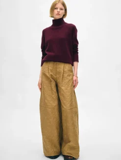 New White + Warren cashmere rib trim standneck Sangria