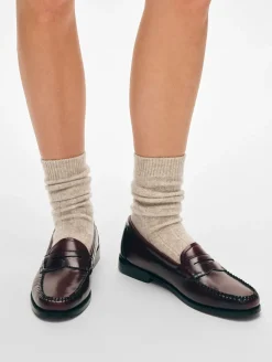 Sale White + Warren cashmere ribbed socks SandWispHeather