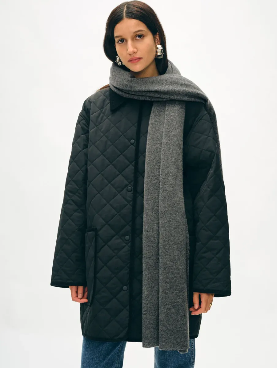 New White + Warren cashmere scarf GraphiteHeather