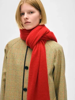 Clearance White + Warren cashmere scarf CarmineRed