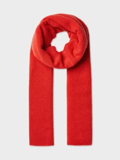 Clearance White + Warren cashmere scarf CarmineRed