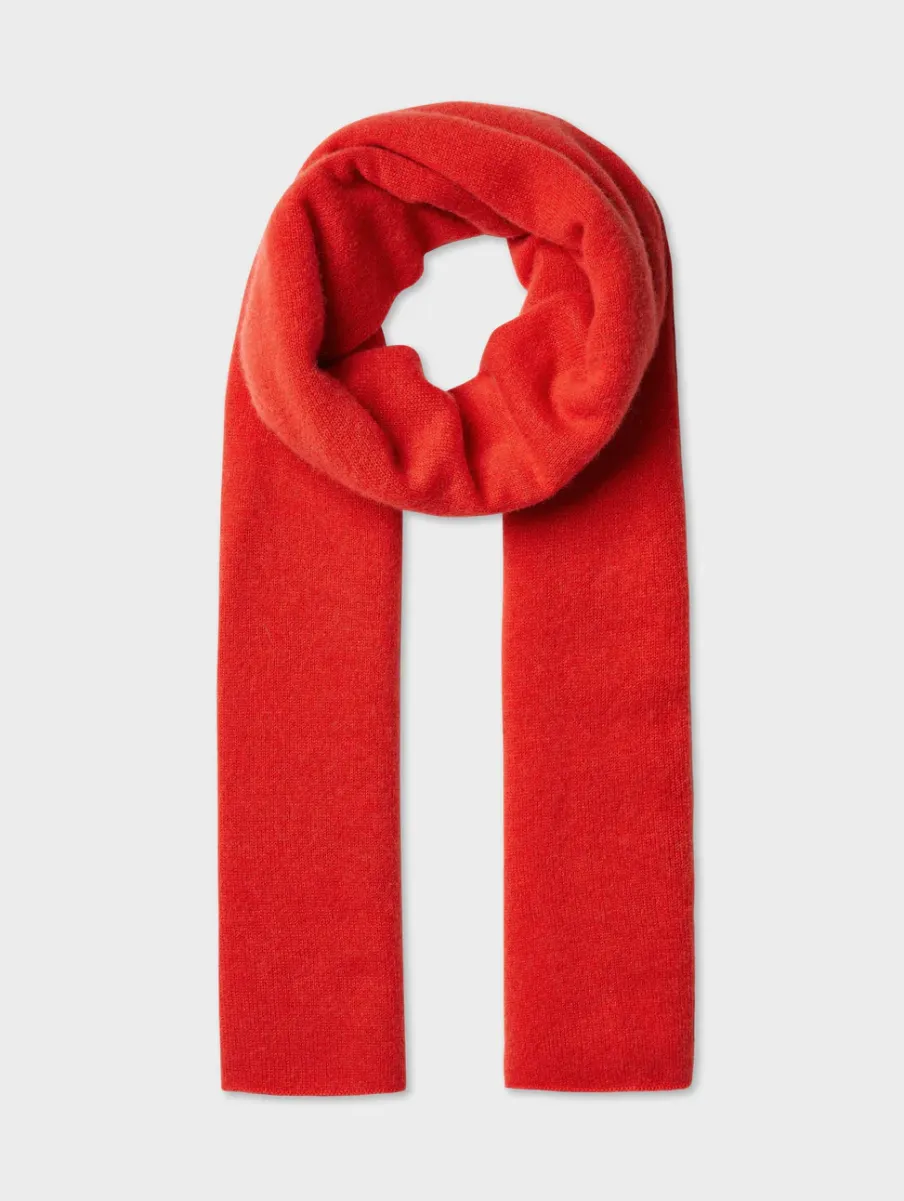 Clearance White + Warren cashmere scarf CarmineRed