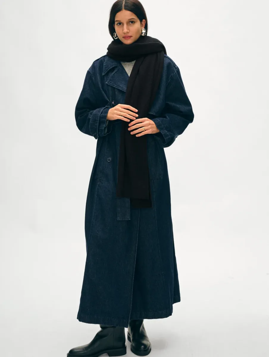 Online White + Warren cashmere scarf Black