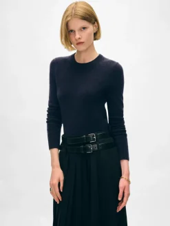 Best White + Warren cashmere shrunken crewneck DeepNavy