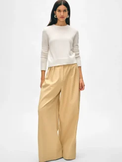 Discount White + Warren cashmere shrunken crewneck SoftWhite