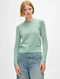 New White + Warren cashmere shrunken crewneck Spearmint