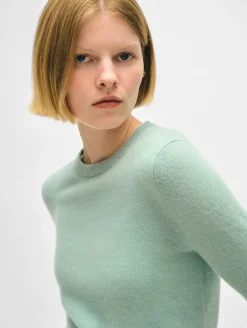 New White + Warren cashmere shrunken crewneck Spearmint