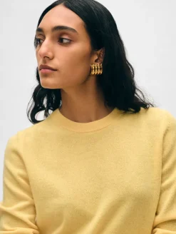 Online White + Warren cashmere shrunken crewneck YellowMimosa