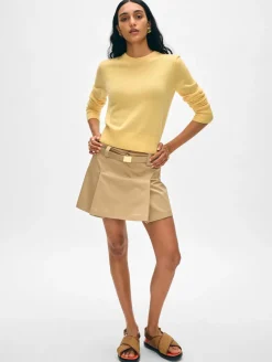 Online White + Warren cashmere shrunken crewneck YellowMimosa