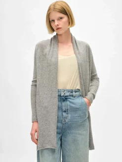 Discount White + Warren cashmere trapeze cardigan GreyHeather