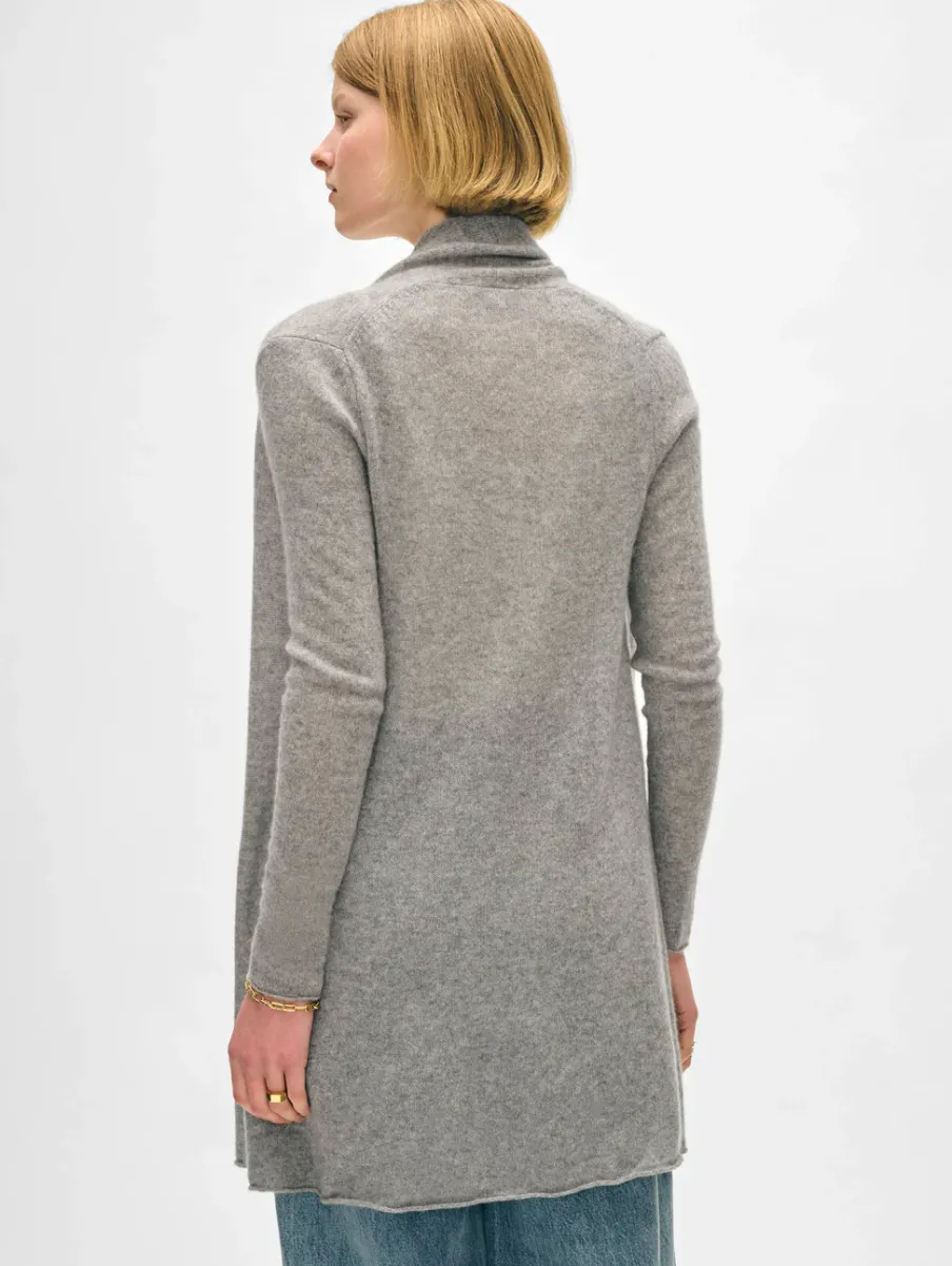 Discount White + Warren cashmere trapeze cardigan GreyHeather