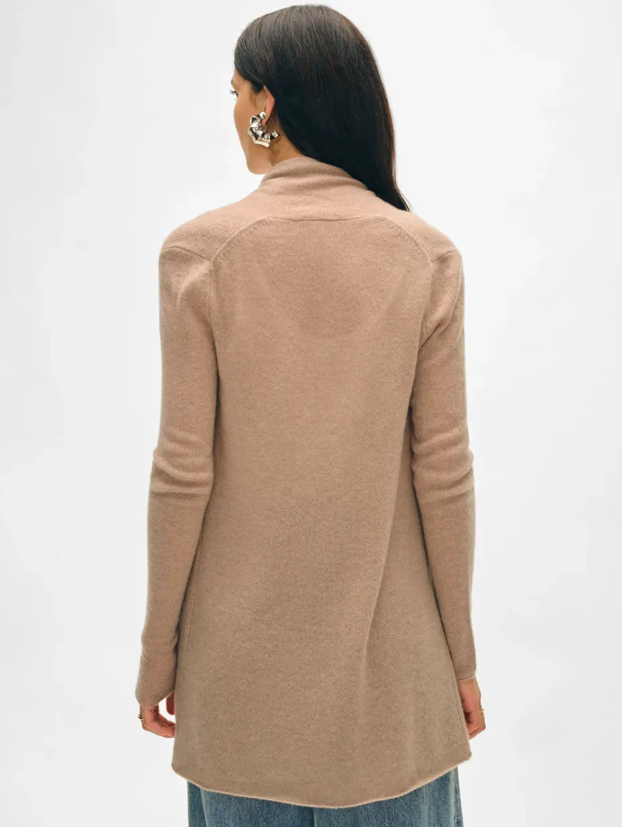 Hot White + Warren cashmere trapeze cardigan TrueCamel