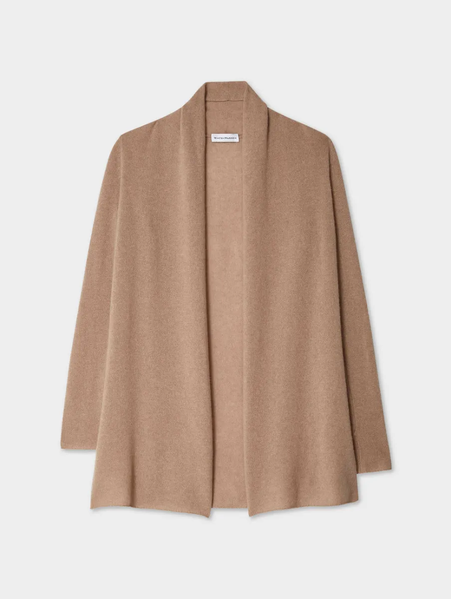 Hot White + Warren cashmere trapeze cardigan TrueCamel