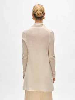 Hot White + Warren cashmere trapeze cardigan SoftWhite