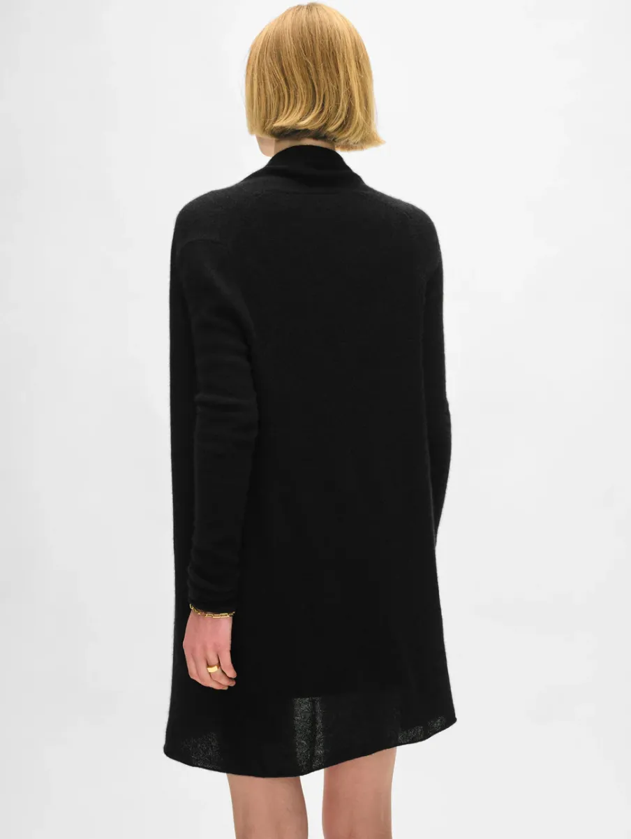 Hot White + Warren cashmere trapeze cardigan Black
