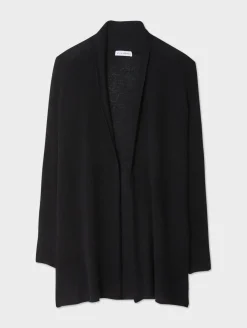 Hot White + Warren cashmere trapeze cardigan Black