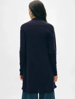 Clearance White + Warren cashmere trapeze cardigan DeepNavy