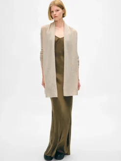 Fashion White + Warren cashmere trapeze cardigan SandWispHeather