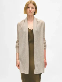 Fashion White + Warren cashmere trapeze cardigan SandWispHeather