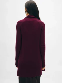 Online White + Warren cashmere trapeze cardigan Sangria
