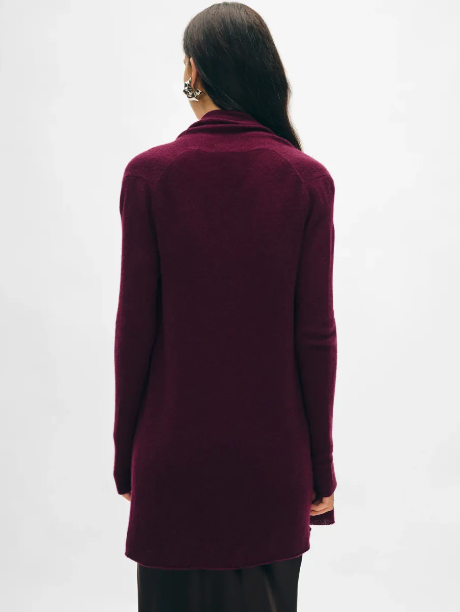 Online White + Warren cashmere trapeze cardigan Sangria