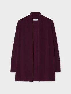 Online White + Warren cashmere trapeze cardigan Sangria