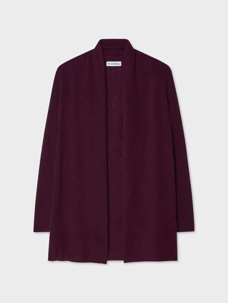Online White + Warren cashmere trapeze cardigan Sangria