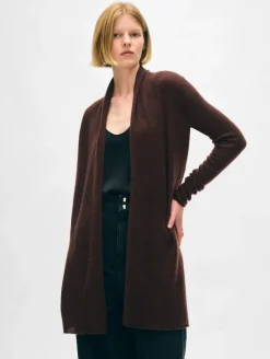 Discount White + Warren cashmere trapeze cardigan Espresso