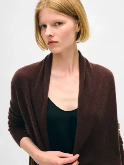 Discount White + Warren cashmere trapeze cardigan Espresso