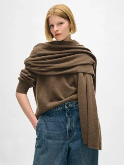 Fashion White + Warren cashmere travel wrap RussetBrown