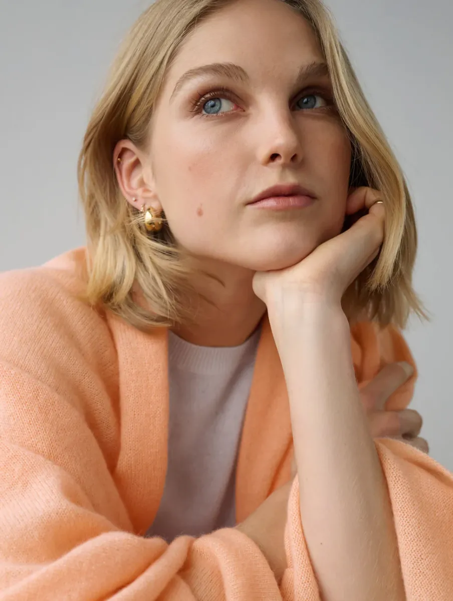Best White + Warren cashmere travel wrap PeachGlow