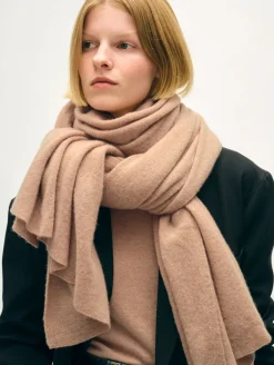 New White + Warren cashmere travel wrap TrueCamel