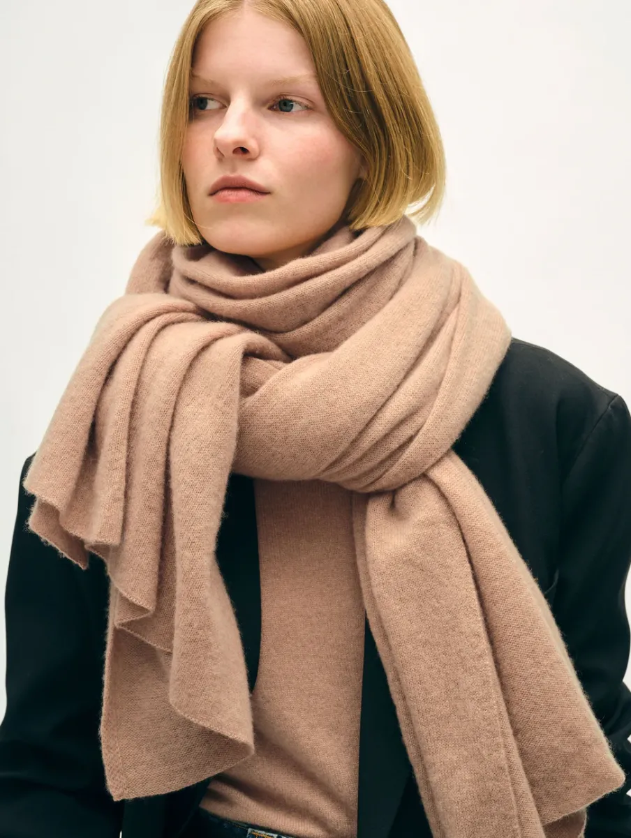 New White + Warren cashmere travel wrap TrueCamel