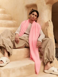 Hot White + Warren cashmere travel wrap PinkLemonade